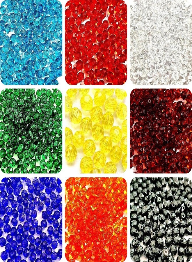 Kwizy Acrylic Plastic Beads Combo 450 Pcs For Craft And Jewellery Making Material Purpose Loose Beads With Hole For Art And Craft DIY Bracelet Necklace Beading Embroidery Work | Size 8MM - Image 1